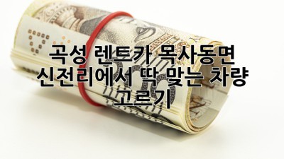 곡성 렌트카: 목사동면 신전리에서 딱 맞는 차량 고르기