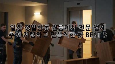 일산 정발산동 원룸이사 전문 업체 추천: 저렴하고 믿음직한 곳 BEST 3! ✨